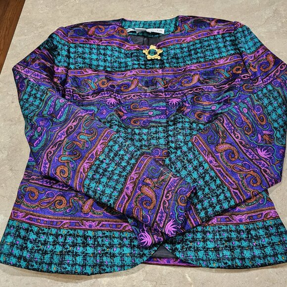 Vintage Women's Anne Crimmins UMI Collections Silk Skirt Set Size 4 - Picture 7 of 16